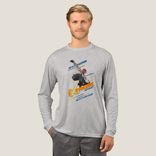 Skateboarding | Men's Long Sleeve Tri-Blend Shirt (Full Front)