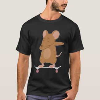 Skateboarding Mouse Or Rat On Skateboard Gift For T-Shirt
