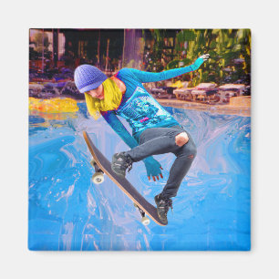 Skateboarding on Water Magnet