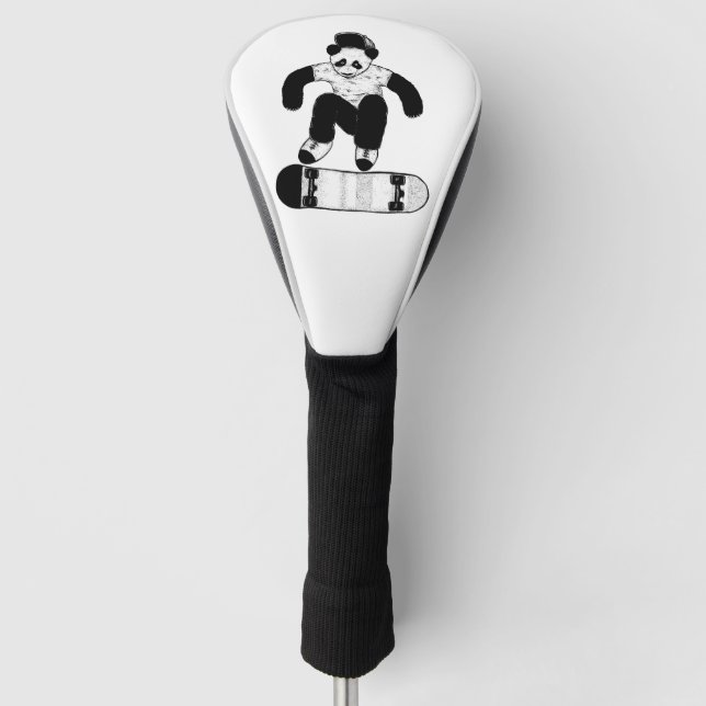 Skateboarding Panda Golf Head Cover (Front)