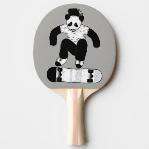 Skateboarding Panda Ping Pong Paddle