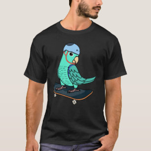 Skateboarding Parrot I Turquoise Parrotlet T-Shirt