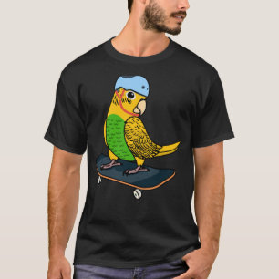 Skateboarding Parrot I Yellow Budgie Budgerigar T-Shirt
