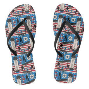 Skateboarding Patriotic USA Skateboarder Jandals