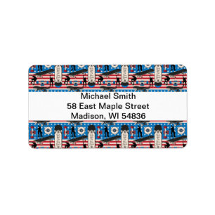 Skateboarding Patriotic USA Skateboarder Label