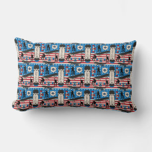 Skateboarding Patriotic USA Skateboarder Lumbar Cushion