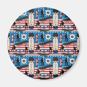Skateboarding Patriotic USA Skateboarder Magnet