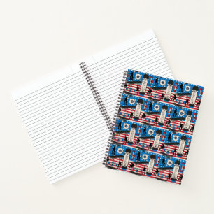 Skateboarding Patriotic USA Skateboarder Notebook