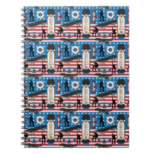 Skateboarding Patriotic USA Skateboarder Notebook