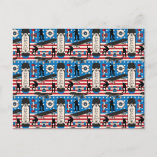 Skateboarding Patriotic USA Skateboarder Postcard