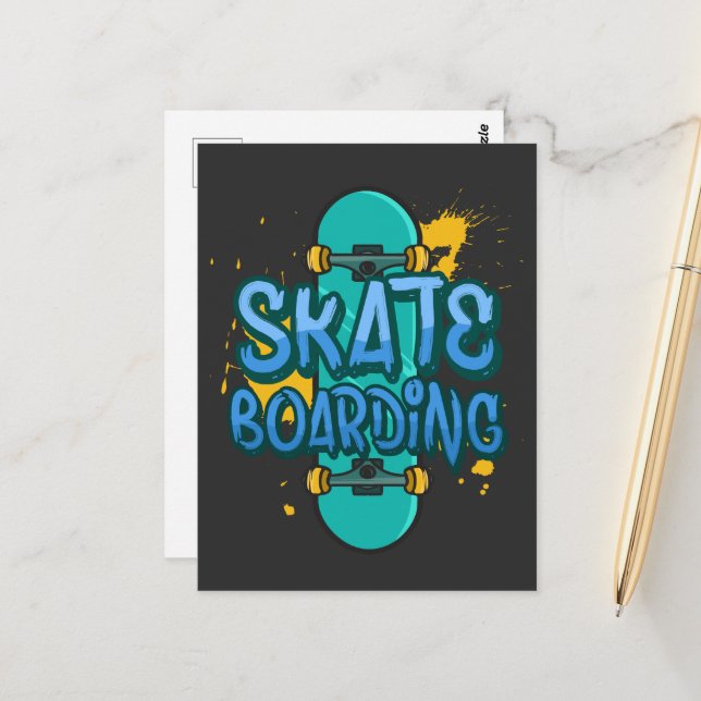 Skateboarding Postcard (Front/Back In Situ)