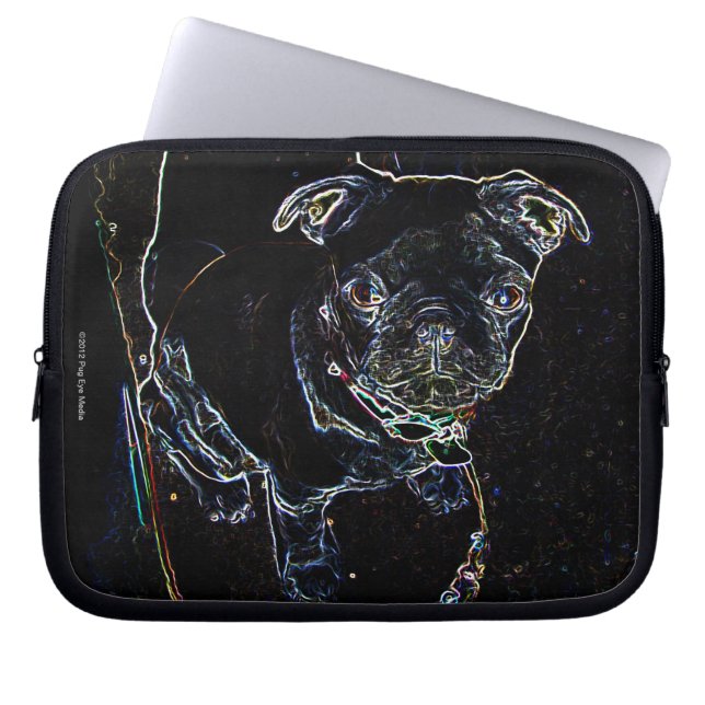 Skateboarding Pug Laptop Case (Front)