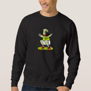 Skateboarding Pug Puppy Skateboard Swag Hat Dog Sk Sweatshirt
