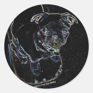 Skateboarding Pug Stickers