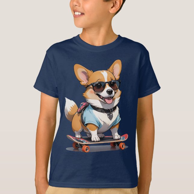 Skateboarding Pup T-Shirt (Front)