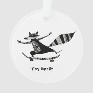 Skateboarding Raccoon – Whimsical Raccoon Animal  Ornament