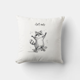 Skateboarding Racoon – Cute Funny Skateboard Cushion