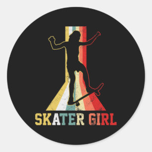 Skateboarding Retro Skateboarding Skateboard Tee Classic Round Sticker