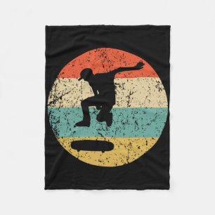 Skateboarding Shirt - Vintage Retro Skateboarder Fleece Blanket