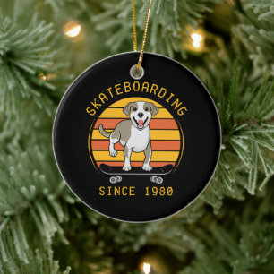 Skateboarding Since 1980 Ceramic Tree Decoration
