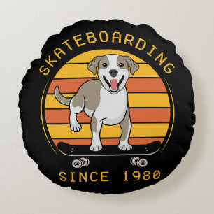 Skateboarding Since 1980 Round Cushion