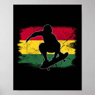 Skateboarding Skateboard Ghanaian Flag Ghana 1 Poster