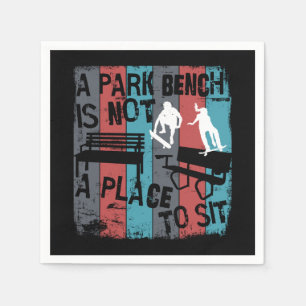 Skateboarding - Skateboarder Funny Park Bench Napkin