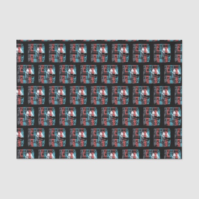 Skateboarding - Skateboarder Funny Park Bench Tissue Paper (Front)