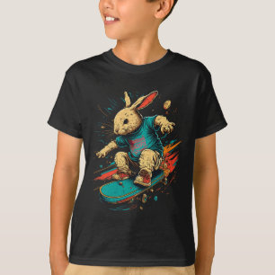 Skateboarding Skater For Teens Boy Girl Bunny East T-Shirt