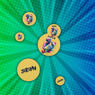 Skateboarding Skater Happy Birthday Monogram Mus | Confetti