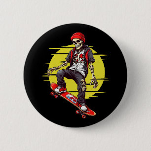Skateboarding Skeleton 6 Cm Round Badge