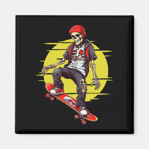 Skateboarding Skeleton Magnet
