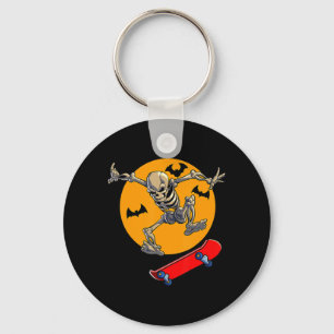 Skateboarding Skeleton Men Boys Skater Skateboard Key Ring