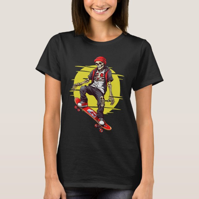 Skateboarding Skeleton T-Shirt (Front)