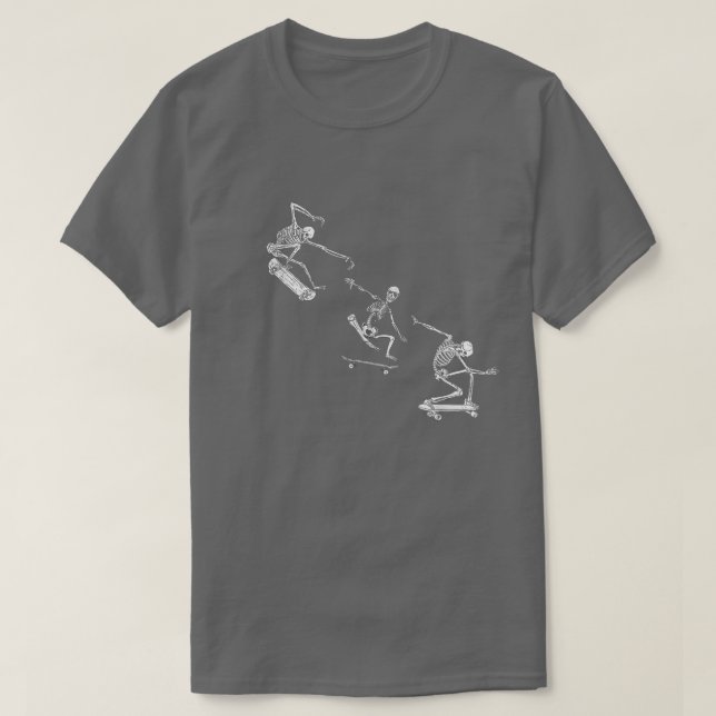 Skateboarding Skeletons Grunge Aesthetic Unique Gi T-Shirt (Design Front)