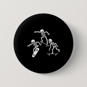 Skateboarding Skeletons Halloween Skater Boys Kids 6 Cm Round Badge
