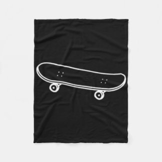 Skateboarding - Small Cute Skateboard Simple Drawi Fleece Blanket
