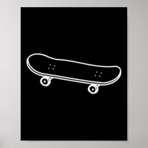 Skateboarding - Small Cute Skateboard Simple Drawi Poster