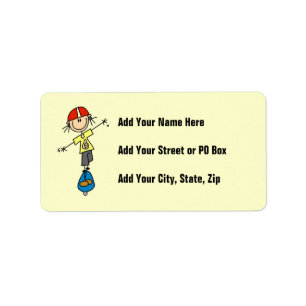Skateboarding Stick Figure Label