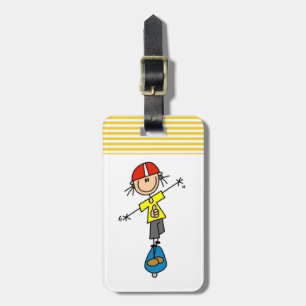 Skateboarding Stick Figure Luggage Tag