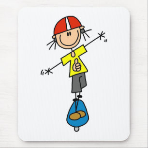 Skateboarding Stick Figure Mouse Pad