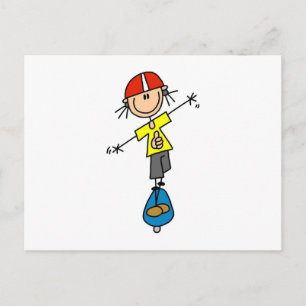 Skateboarding Stick Figure Postcard