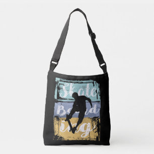 Skateboarding Tee - Vintage Retro Skateboarder Crossbody Bag