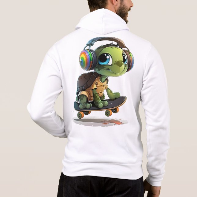 Skateboarding Turtle Hoodie (Back)