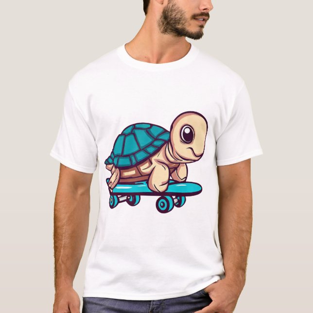 Skateboarding Turtle T-Shirt (Front)