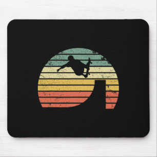 Skateboarding Vintage Retro Ramp Ollie Skateboard  Mouse Pad
