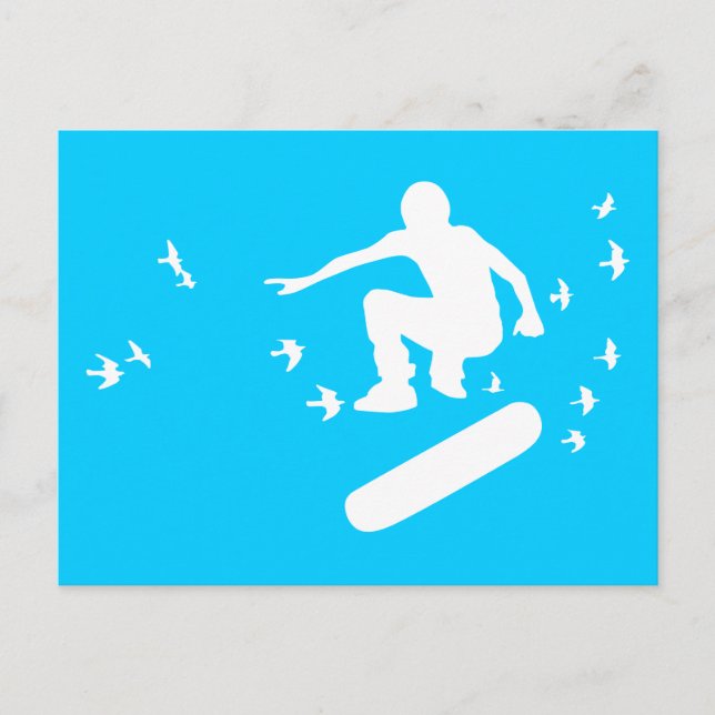 skateboarding with birds postcard (Front)