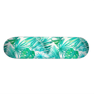 Skateboarding with jungle leaves in background skateboard