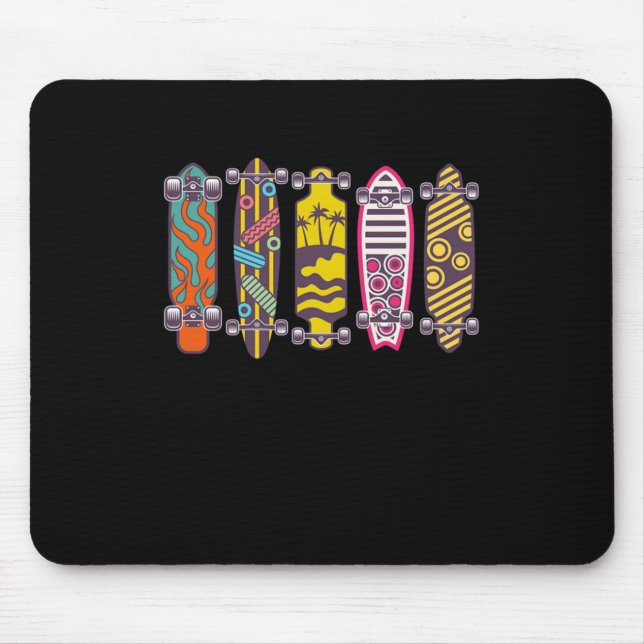 Skateboards Longboards Skater Skateboarding Gift Mouse Pad (Front)