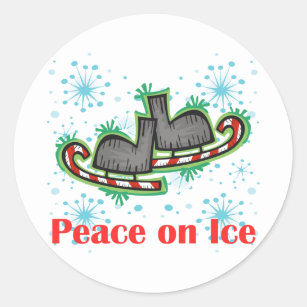 SkateChick Peace On Ice Classic Round Sticker